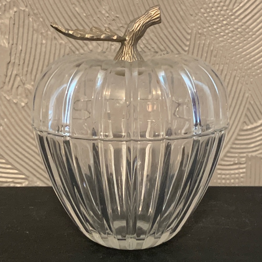 Crystal Apple Candy Jar